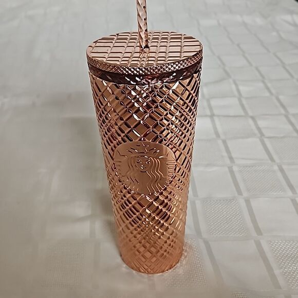 Starbucks Rose Gold Studded Cold Cup Tumbler 2021 24oz 710ml - Picture 13 of 16